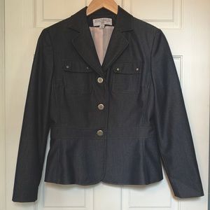 Sharagano Blazer Jacket Dark Chambray Color